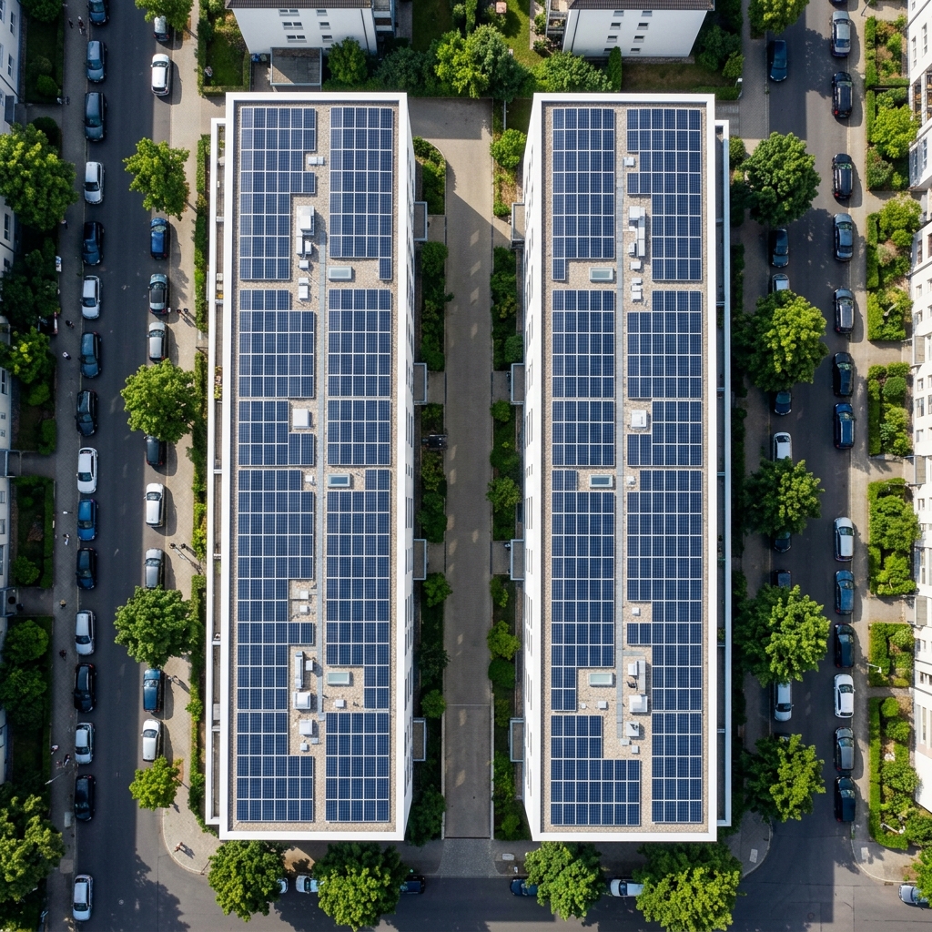 Solardächer in der Stadt